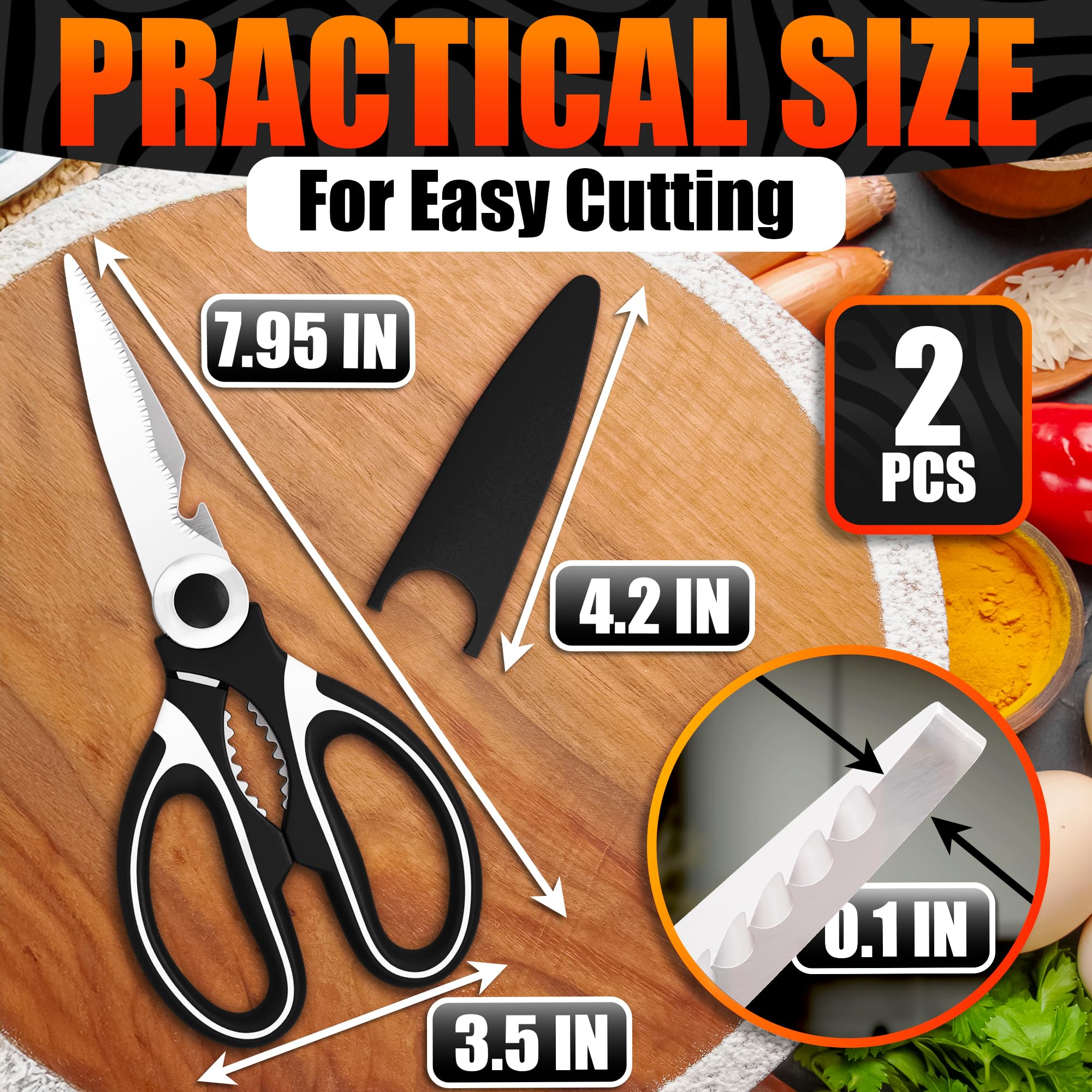 Multifunction Kitchen Scissors - Chicken Bone Meat Vegetable Cutter Nutcracker Bottle Openers Tools, 1 Pcs